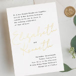 Simple Modern Gold Custom Names Black Wedding Foil Invitation<br><div class="desc">Introducing the Simple Modern Custom Names Wedding Suite, the perfect choice for couples seeking an elegant and personalized touch to their wedding stationery. This exquisite suite is designed to reflect your unique style and celebrate the joyous occasion of your wedding day. The wedding invitation and suite features a classic white...</div>