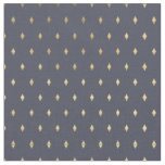 Simple Modern Gold Diamond Navy Blue Pattern Fabric
