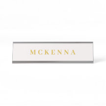 Simple Modern Gold Ecru Personalized