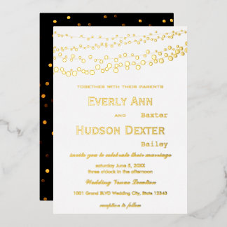 Simple Modern Gold Galaxy Wedding Foil Invitation