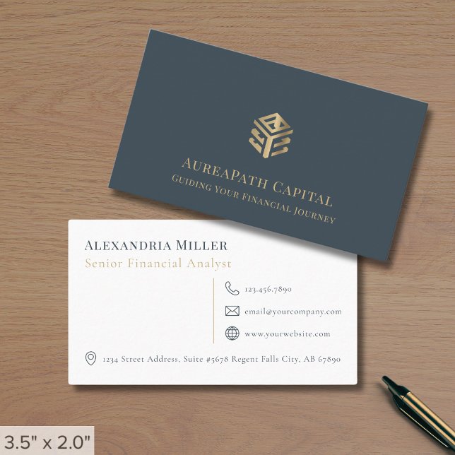 Simple Modern Gold Logo Business Card (Creator Uploaded)