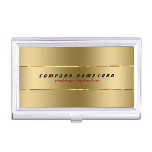 Simple Modern Gold Metallic Design Business Card Holder