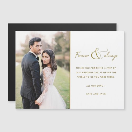 Simple Modern Gold Photo Wedding Thank You