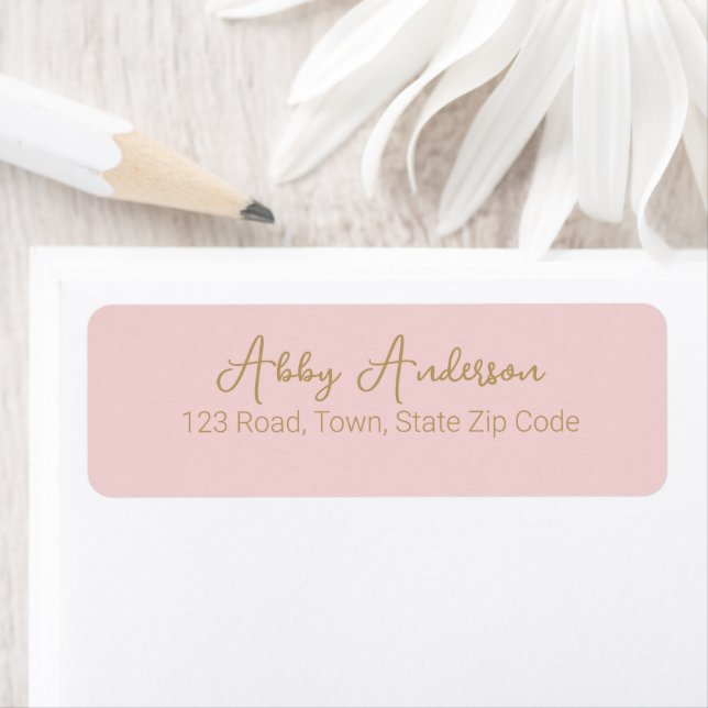 Simple Modern Gold Script | Pink Label (Insitu)