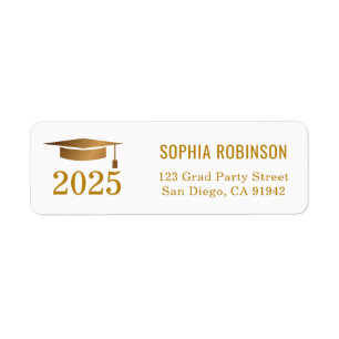 Simple Modern Gold Script Typography Graduation Label