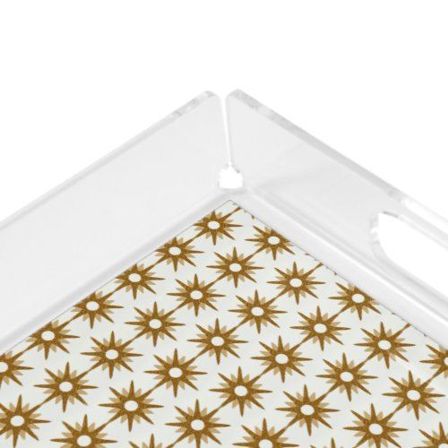 Simple Modern Gold Starburst Pattern Vanity Tray