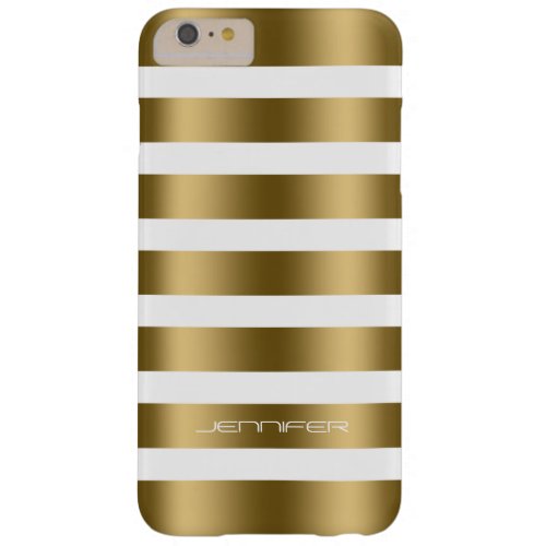 Simple Modern Gold Stripes On White Background Barely There iPhone 6 Plus Case