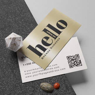 Simple Modern Gold & White Background  Business Card