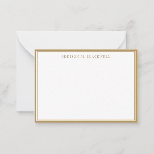 Simple Modern Gold White Professional Note Card