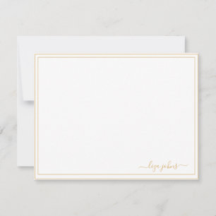 Simple Modern Golden Script Professional Note Card