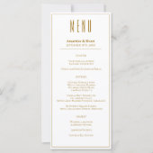 Simple Modern Golden Script Wedding Menu (Front)