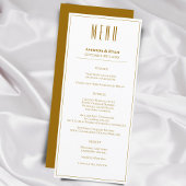 Simple Modern Golden Script Wedding Menu