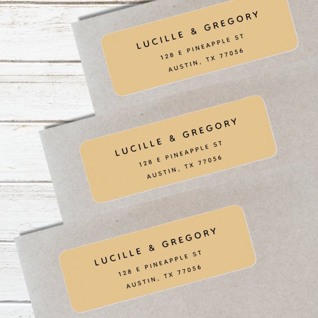 Simple Modern Golden Yellow Return Address Label (Creator Uploaded)