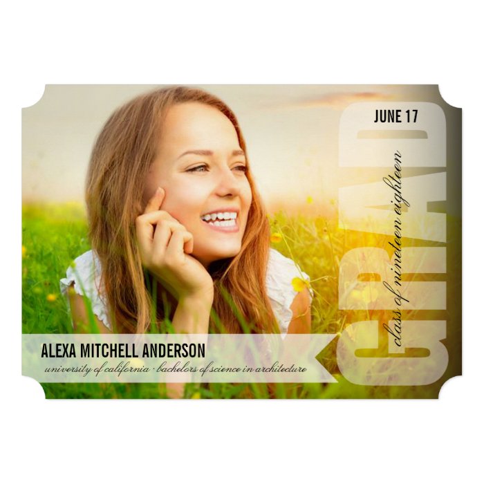 Simple Modern GRAD Overlay Graduation Announcement