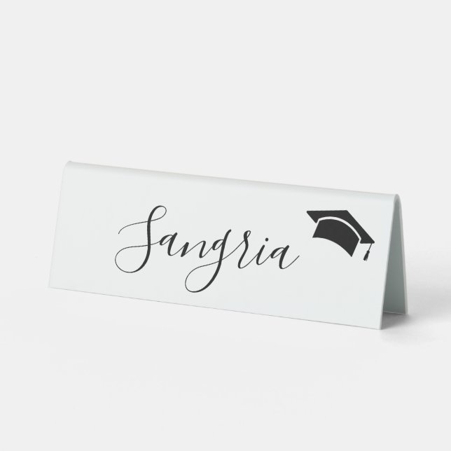 Simple Modern Graduate Custom Drink Table Tent (Front)