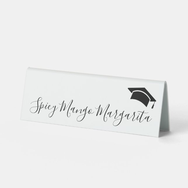 Simple Modern Graduate Custom Drink Table Tent (Front)