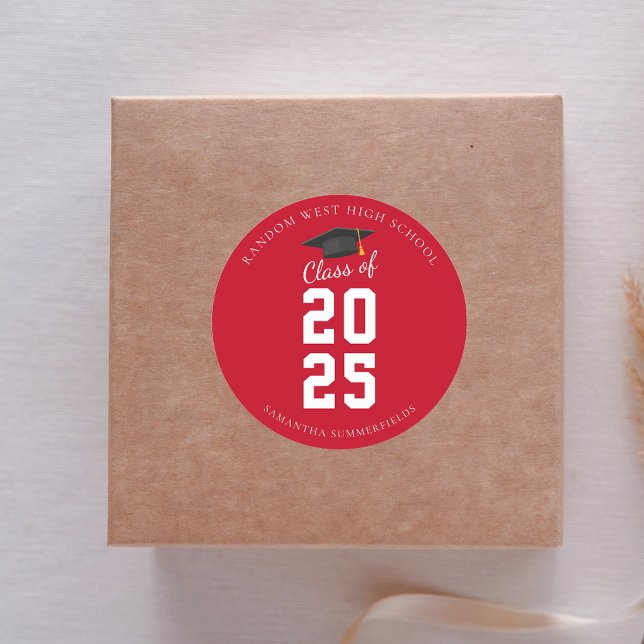 Simple Modern Graduation 2026 Grad Party Classic Round Sticker (Simple Modern Graduation 2025 Grad Party Classic Round Sticker)