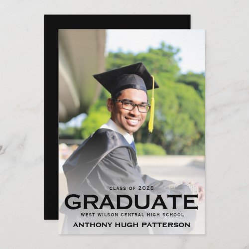 Simple Modern Graduation Announcement Flat Card