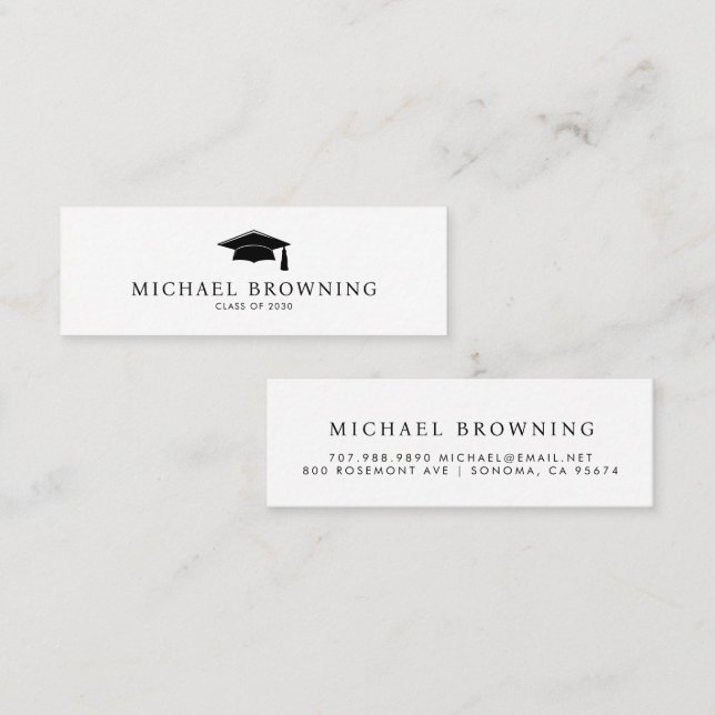 Simple Modern Graduation Name Card Insert (Front/Back)
