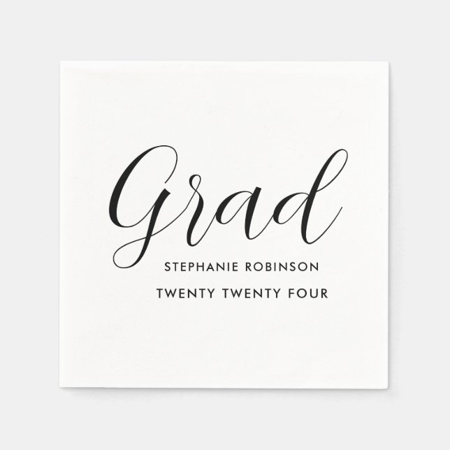 Simple Modern Graduation Napkins (Front)