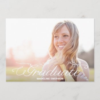 Simple Modern Graduation Overlay Invitation by PeridotPaperie at Zazzle