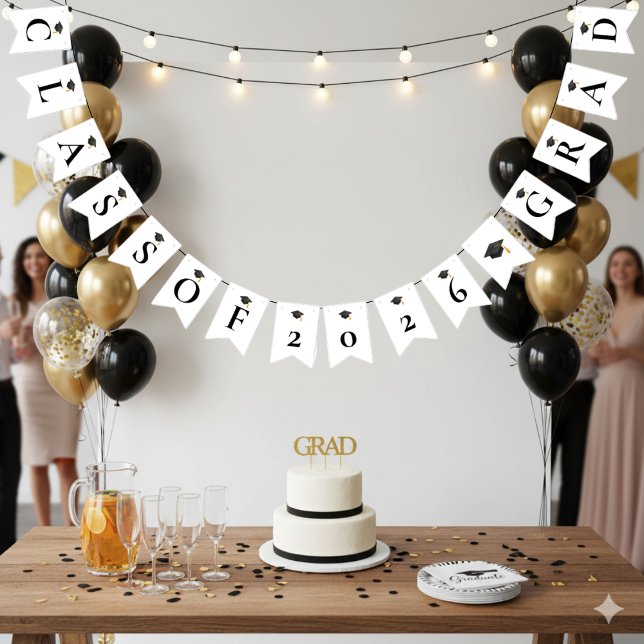 Simple Modern Graduation Party Bunting Flags (Creator Uploaded)