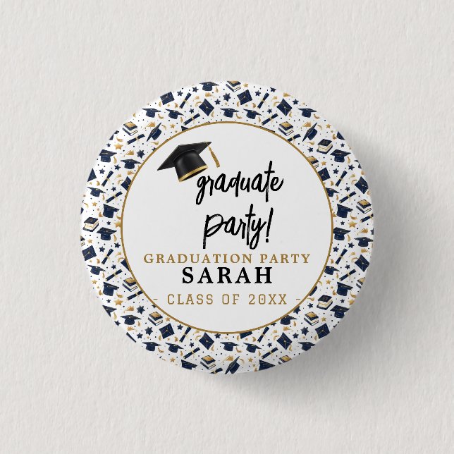 Simple Modern Graduation Party  Button (Front)