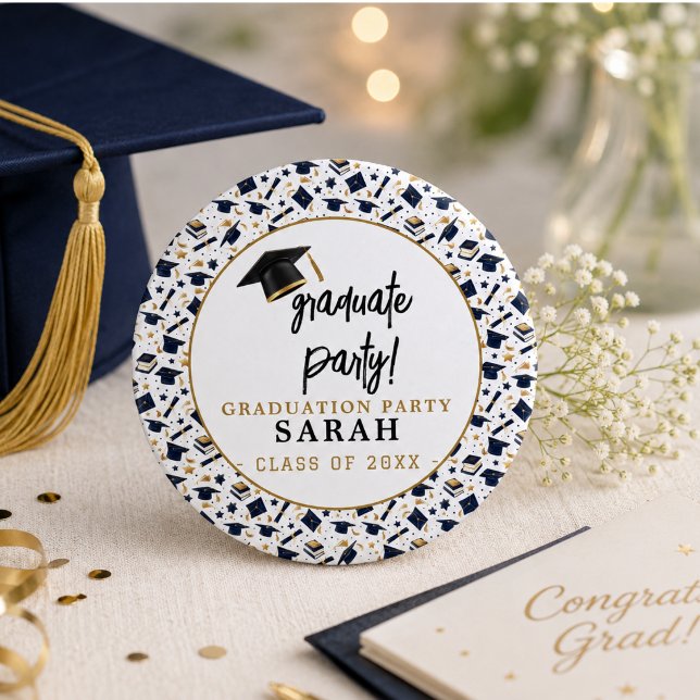Simple Modern Graduation Party  Button (Simple Modern Graduation Party Button)
