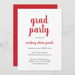 Simple Modern Graduation Party Invitation