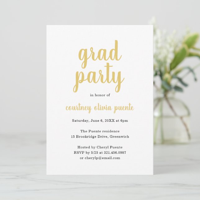 Simple Modern Graduation Party Invitation (Standing Front)
