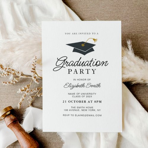 simple modern graduation party invitation