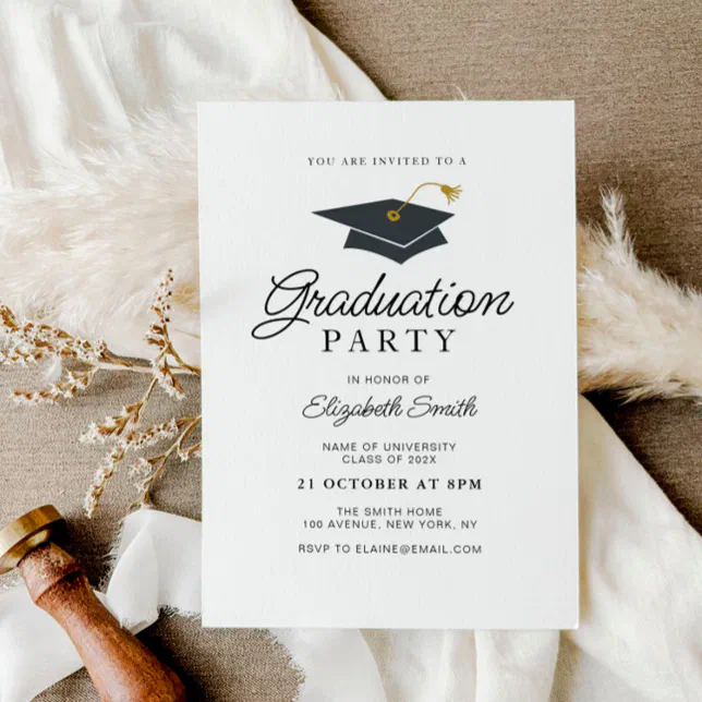 simple modern graduation party invitation simple modern graduation party invitation