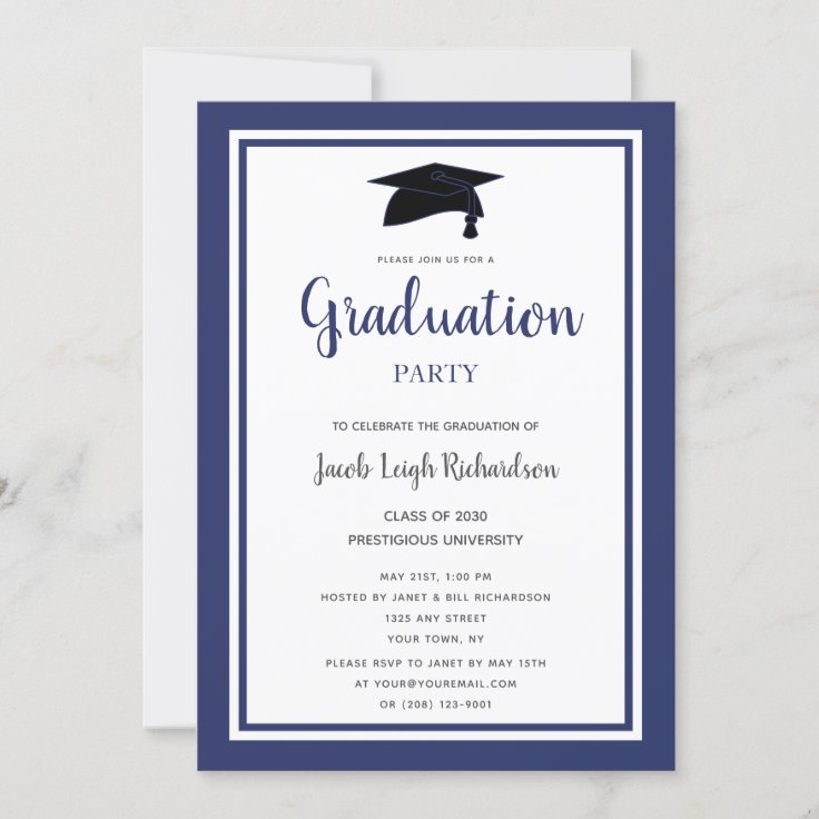 Simple Modern Graduation Party Invitation | Zazzle