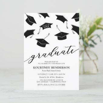 Simple Modern Graduation Party Invitations | Zazzle