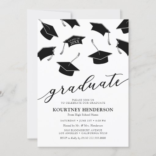 Simple Modern Graduation Party Invitations | Zazzle