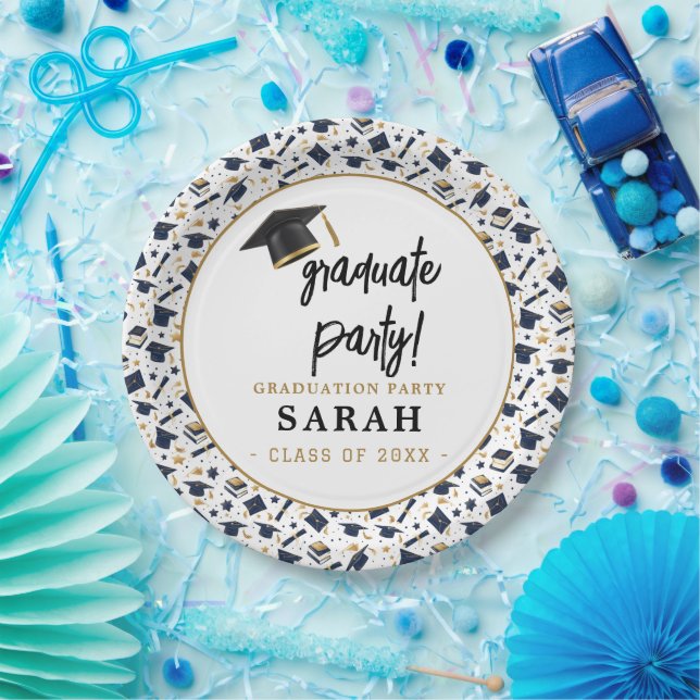 Simple Modern Graduation Party  Paper Plates (Party)