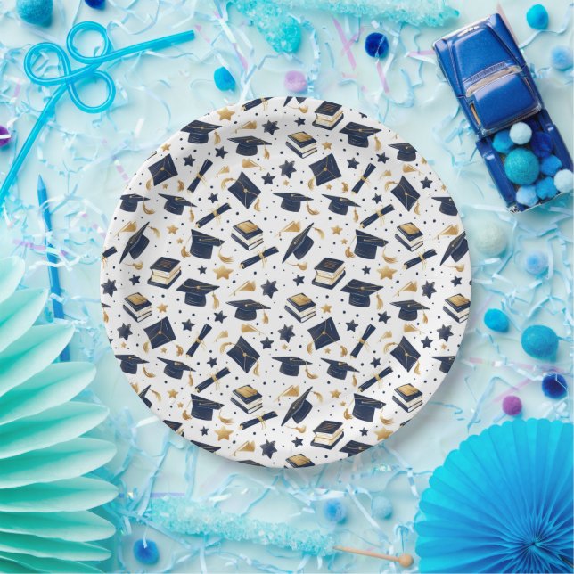 Simple Modern Graduation Party  Paper Plates (Party)