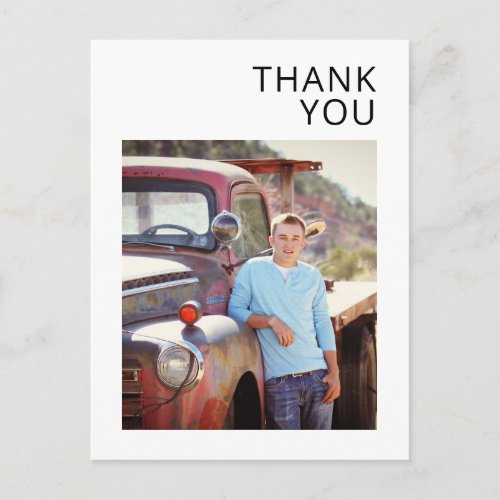 Simple Modern Graduation Photo Thank You Postcard