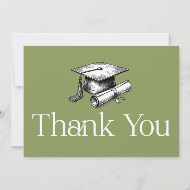 Simple Modern Graduation Thank You Invitation (Front)