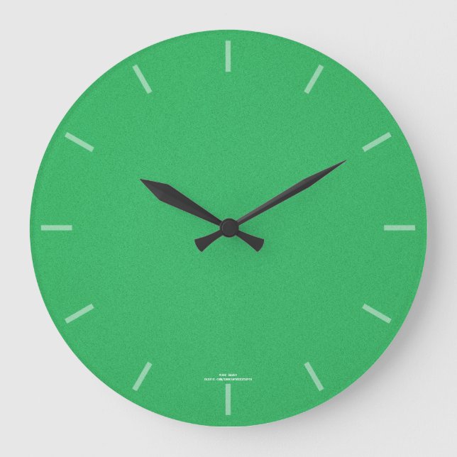 Simple Modern Grainy Green Large Clock (Front)