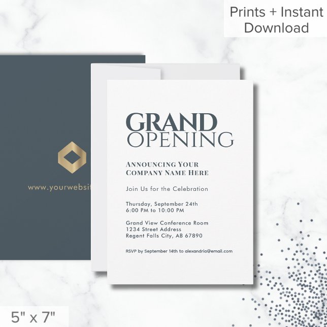 Simple Modern Grand Opening Invitation Gray (Creator Uploaded)