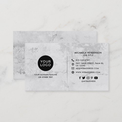 Simple Modern Gray ConcreteCement Business Card