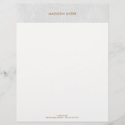 Simple Modern Gray Linen, Minimalist Professional Letterhead
