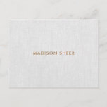 Simple Modern Gray Linen, Minimalist Professional Postcard