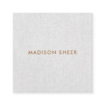Simple Modern Gray Linen, Minimalist Professional Square Business Card Simple Modern Gray Linen, Minimalist Professional Square Business Card