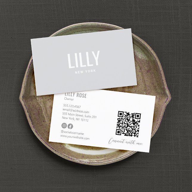 Simple Modern Gray Professional Business Card (Creator Uploaded)