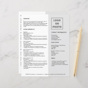 Simple Modern Gray White Grad Resume CV Template