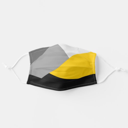 Simple Modern Gray Yellow and Black Geo Safety Adult Cloth Face Mask