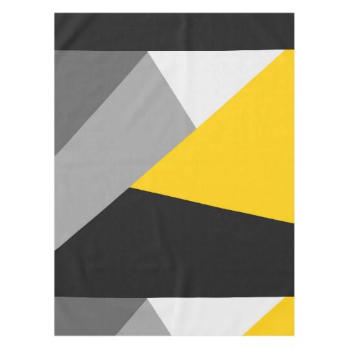 Simple Modern Gray Yellow and Black Geo Tablecloth