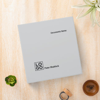Simple Modern GrayBinder with Logo 3 Ring Binder